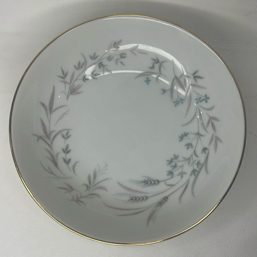 Wentworth Fine China Japan 8 Oz Side Gold Trim Pink Blue Floral 5 1/2 In Round